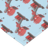 かわいい赤いスチームショベルディガー漫画イラストレーション テーブルクロス (アングル)