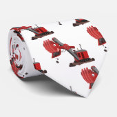 かわいい赤いスチームショベルディガー漫画イラストレーション ネクタイ (ロール)