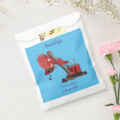 かわいい赤いスチームショベルディガー漫画イラストレーション フェイバーバッグ (封をした状態)