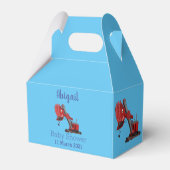 かわいい赤いスチームショベルディガー漫画イラストレーション フェイバーボックス (裏面サイド)