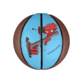 かわいい赤いスチームショベルディガー漫画イラストレーション ミニバスケットボール (縦)