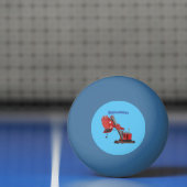 かわいい赤いスチームショベルディガー漫画イラストレーション 卓球ボール (ネット)