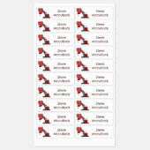 かわいい赤いスチームショベル掘り漫画パーソナライズされた ラベル (シート)