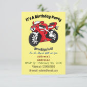 かわいい赤いスポーツバイクの漫画 招待状 (スタンド正面)