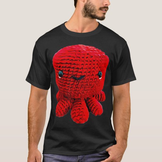 かわいい赤いタコの赤ちゃん Tシャツ (正面)
