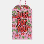 かわいい赤いチェリーの雰囲気キュートで女の子らしい美観 ギフトタグ (裏面)