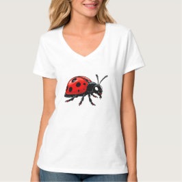 かわいい赤いテントウムシのキャラクター Tシャツ