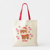 かわいい赤いトナカイの名前 トートバッグ (裏面)