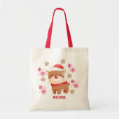 かわいい赤いトナカイの名前 トートバッグ (正面)