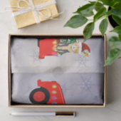 かわいい赤いトラックの猫のクリスマス 薄葉紙 (ギフト)