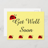 かわいい赤いトンボ 早く回復してね ポストカード (正面/裏面)