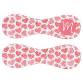 かわいい赤いドードルハートバレンタインズデイモノグラム ソフトボール (パネル)