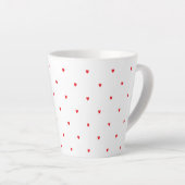 かわいい赤いドードルハートホワイトクラスエレガント2021 カフェラテマグ (右アングル)