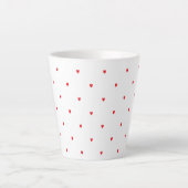 かわいい赤いドードルハートホワイトクラスエレガント2021 カフェラテマグ (正面)