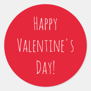 かわいい赤いハッピーバレンタインデー ラウンドシール