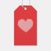 かわいい赤いハースバレンタインデー ギフトタグ (裏面)