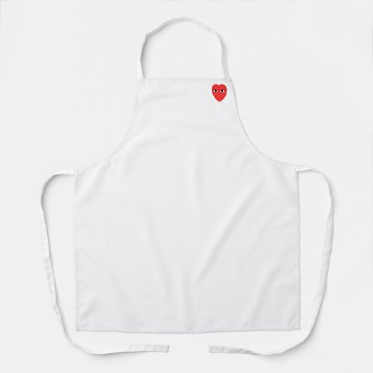 かわいい赤いハートとアイエプロン エプロン (正面)
