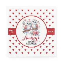 かわいい赤いハートとフクロウ