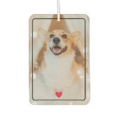 かわいい赤いハートとペット写真 カーエアーフレッシュナー (正面)