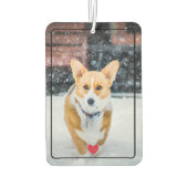 かわいい赤いハートとペット写真 カーエアーフレッシュナー (裏面)