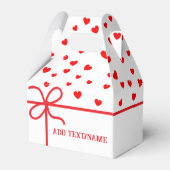 かわいい赤いハートとリボンカスタム フェイバーボックス (裏面サイド)