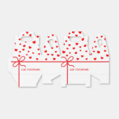 かわいい赤いハートとリボンカスタム フェイバーボックス (折り畳みなし)