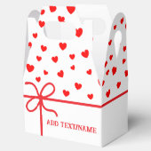 かわいい赤いハートとリボンカスタム フェイバーボックス (オープン)