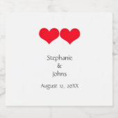 かわいい赤いハートのカップル 2023 ウェディング バレンタインデー ビールラベル (シングルラベル)