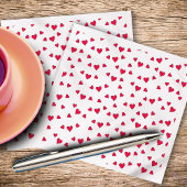 かわいい赤いハートのシンプルなミニマルパターン スタンダードカクテルナプキン