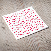 かわいい赤いハートのシンプルなミニマルパターン スタンダードカクテルナプキン