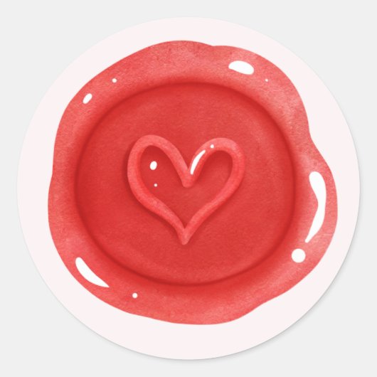 かわいい赤いハートのシール バレンタインデー丸型ステッカー ラウンドシール (正面)