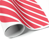 かわいい赤いハートのパターン（白） ラッピングペーパー (ロールコーナー)