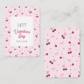 かわいい赤いハートの幸せなバレンタインデー ノートカード (正面/裏面)