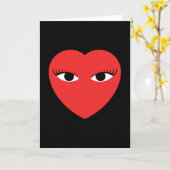 かわいい赤いハートの目が付いたカード カード (黄色い花)