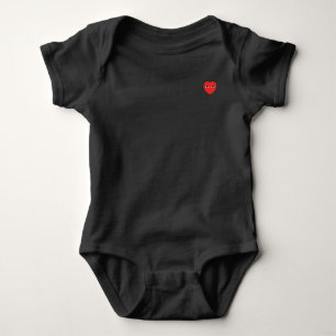 かわいい赤いハートの目付きベビー服 ベビーボディスーツ
