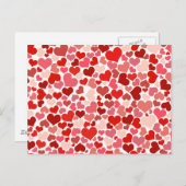 かわいい赤いハートの背景 ポストカード (正面/裏面)