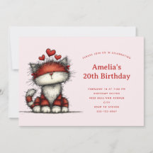 かわいい赤いハートの誕生日