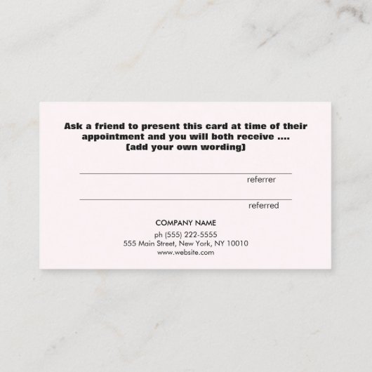 かわいい赤いハートの顧客紹介カード 紹介カード (裏面)