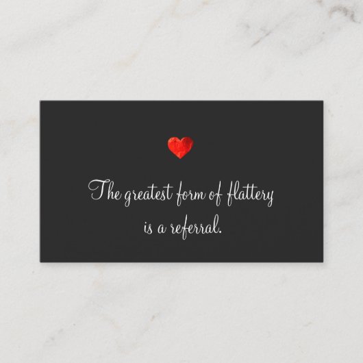 かわいい赤いハートの顧客紹介カード 紹介カード (正面)