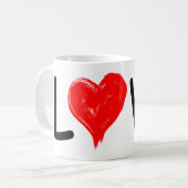 かわいい赤いハートカラフルスケッチfor love コーヒーマグカップ (正面左)