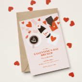 かわいい赤いハートガレンティンバレンタインデー 招待状