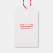 かわいい赤いハートハッピーバレンタインデー ギフトタグ (裏面)