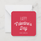 かわいい赤いハートハッピーバレンタインデー ノートカード (正面)