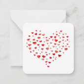 かわいい赤いハートハッピーバレンタインデー ノートカード (裏面)