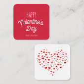 かわいい赤いハートハッピーバレンタインデー ノートカード (正面/裏面)