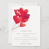 かわいい赤いハートバルーン甘い赤ちゃんシャワー サンキューカード (正面)