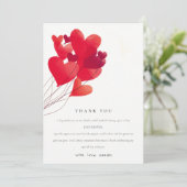 かわいい赤いハートバルーン甘い赤ちゃんシャワー サンキューカード (スタンド正面)