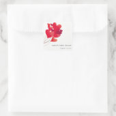 かわいい赤いハートバルーン甘い赤ちゃんシャワー スクエアシール (バッグ)