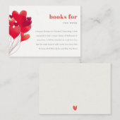 かわいい赤いハートバルーン赤ちゃんシャワー本 エンクロージャーカード (正面/裏面)