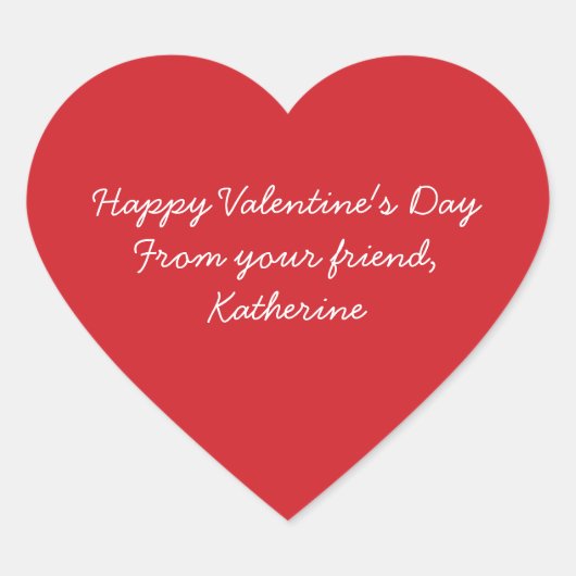 かわいい赤いハートバレンタインの子供たちの教室 ハートシール (正面)